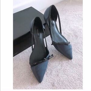 Zara Suede Leather Bow Flats